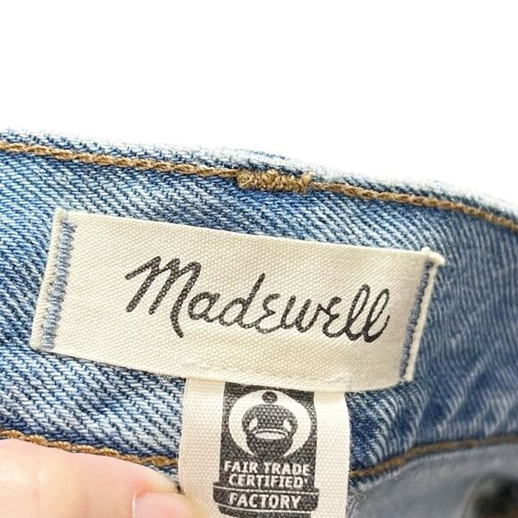 Madewell Denim Shorts Steenwick Wash High Rise Distressed Size 24 - Picture 6 of 9
